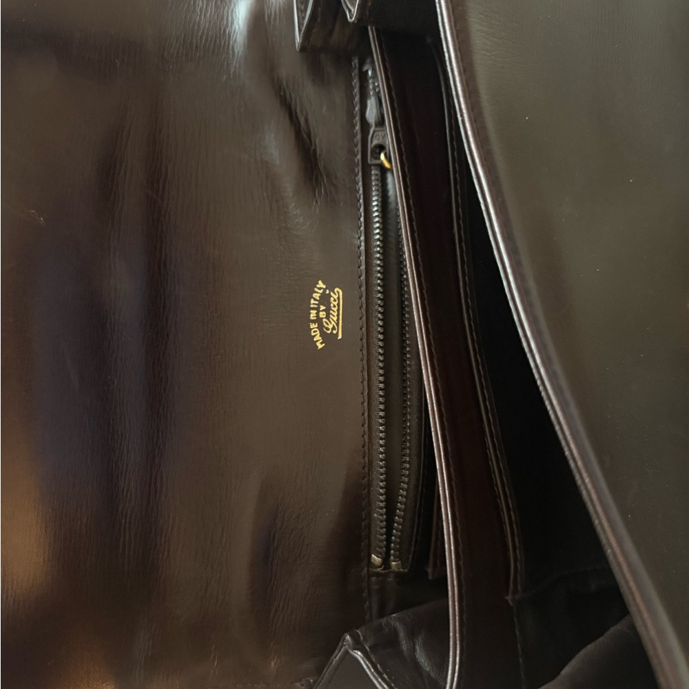 Vintage Gucci Chocolate Leather Shoulder Bag - Picture 5 of 7
